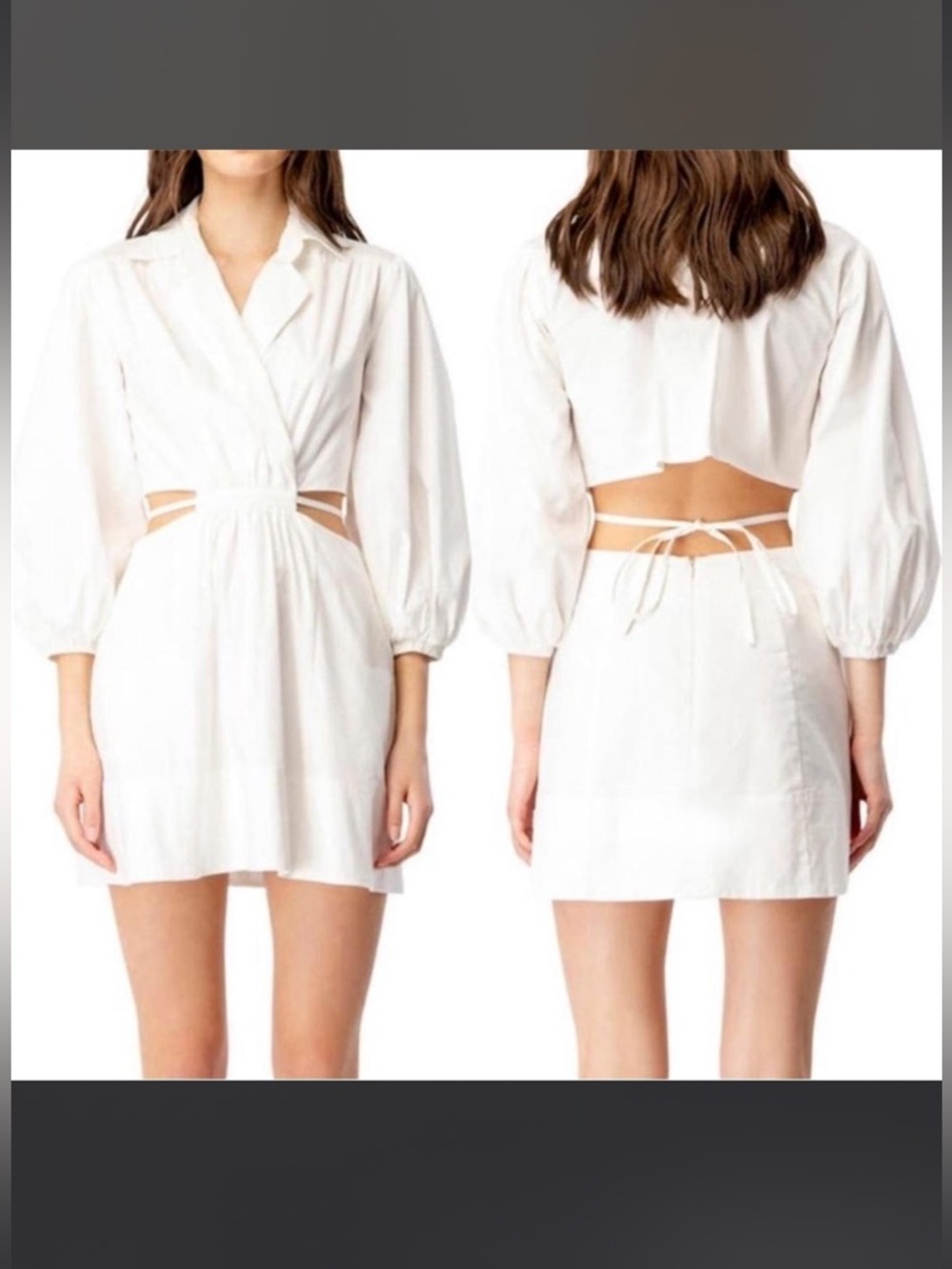 Bardot White Cutout Tie-Back Mini Dress